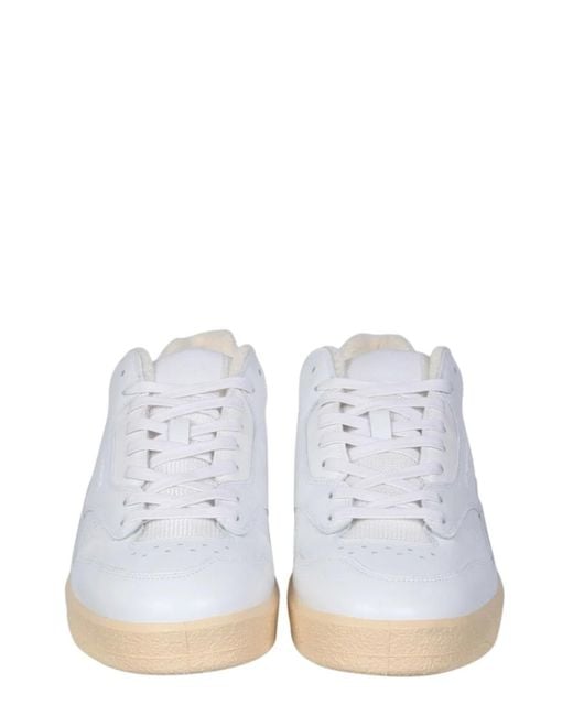 Jil Sander White Low Leather Sneakers for men