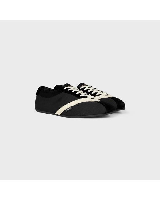 Céline Black Ribbed-Knit Panelled Sneakers