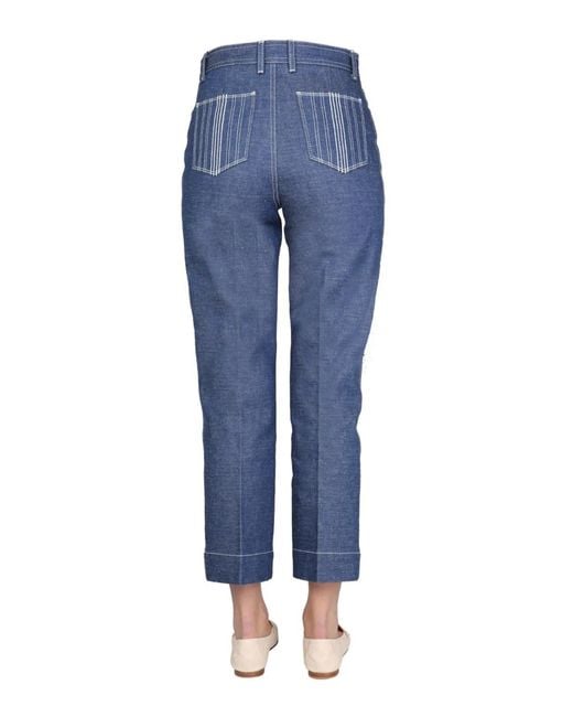 Tory Burch Blue Wide Leg Jeans