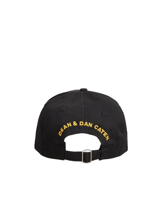DSquared² Black Baseball Patch Cap for men