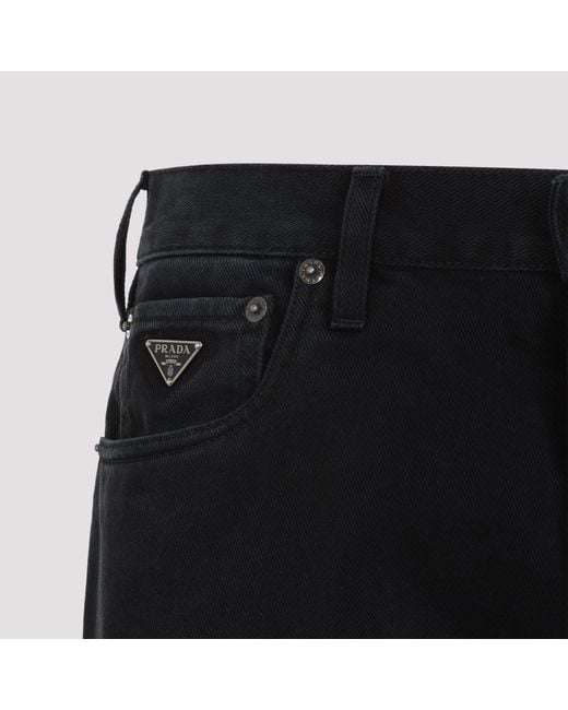 Prada Black Cotton Jeans for men