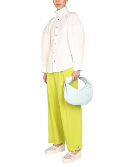 Bottega Veneta Natural Relaxed Fit High Neck Shirt