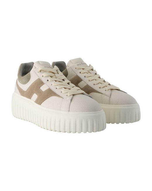 Hogan Gray H-Stripes Sneakers