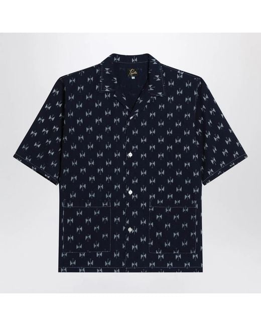 Needles Blue Denim Shirt With Bow Ties for men