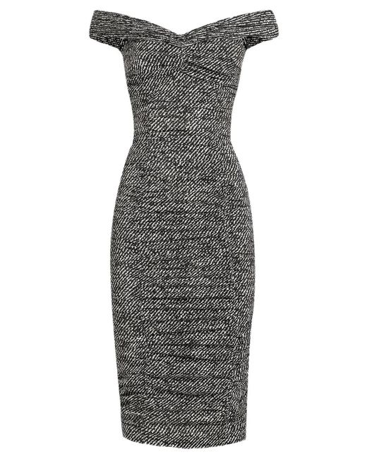 Dolce & Gabbana Gray Dolce & Gabbana Diagonal Print Dress