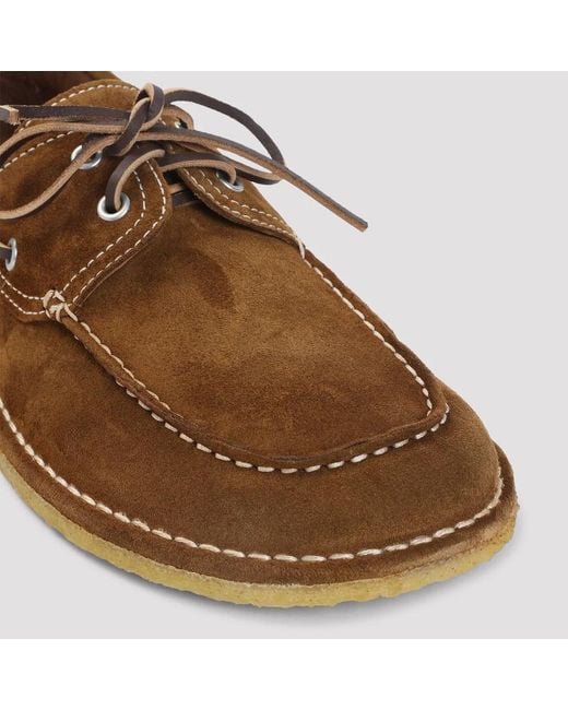 AMI Brown Suede Lace-Up Boat Shoes for men
