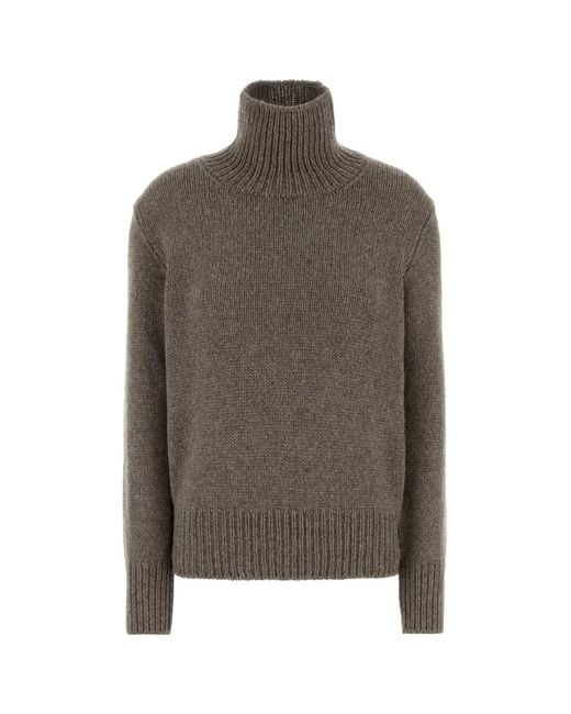 The Row Brown Dove Cashmere Blend Plira Sweater