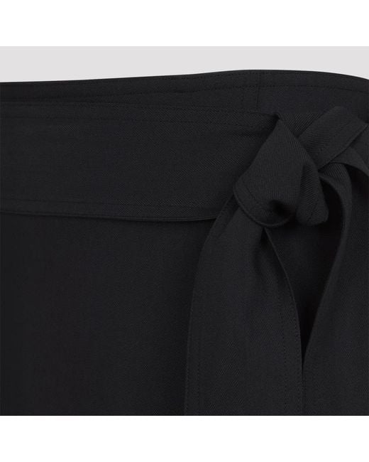 Studio Nicholson Black Mile Knife Pleat Belted Skirt