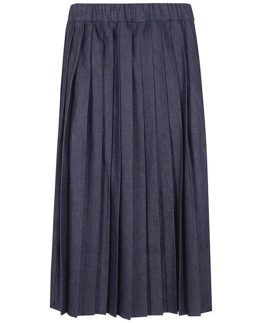 Jil Sander Black Denim Midi Round Skirt