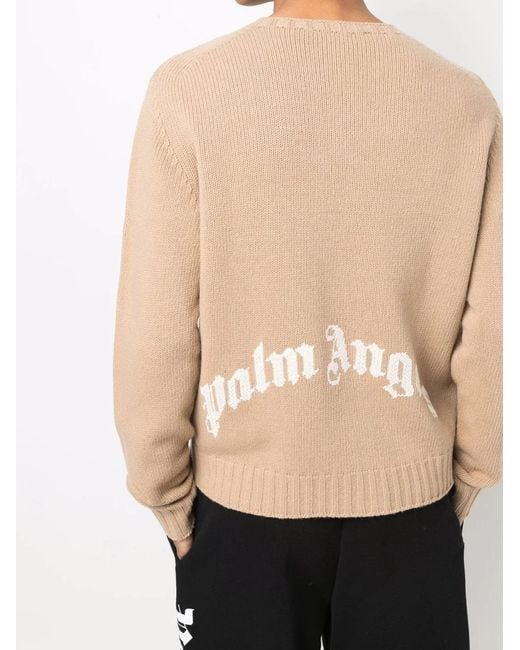 Palm Angels Natural Wool Blend Pullover for men