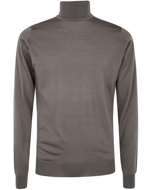 John Smedley Gray "Cherwell" V Neck Cardigan for men