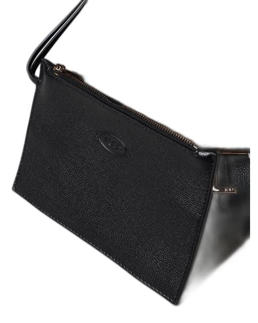 Tod's Black Calf Leather Tote Bag