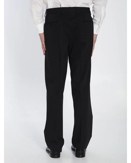 Lardini Black Wool Tailored Trousers for men