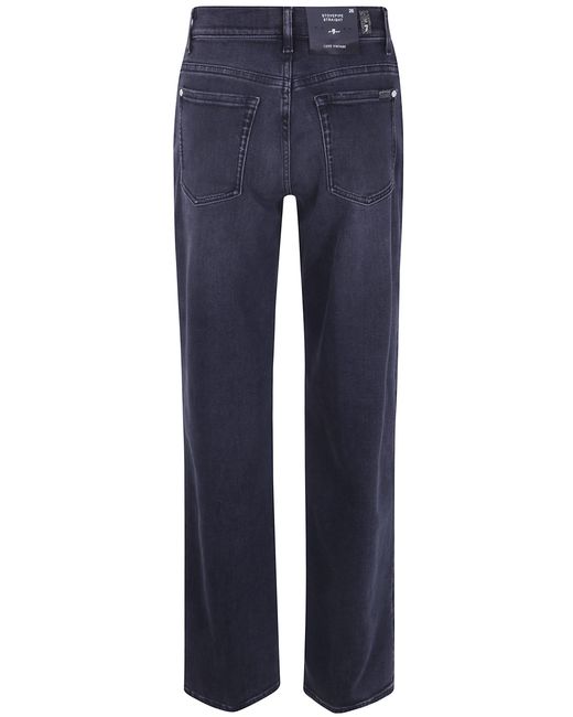 7 For All Mankind Blue Stovepipe Straight Jeans