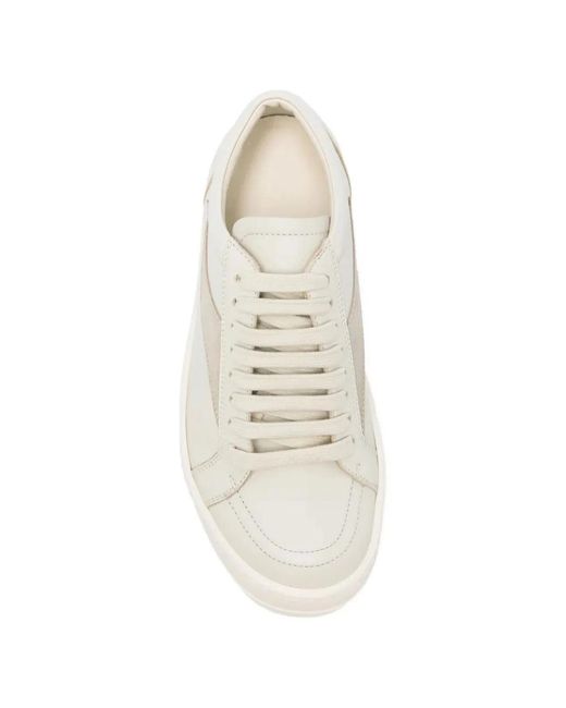 Rick Owens White Leather Sneaker