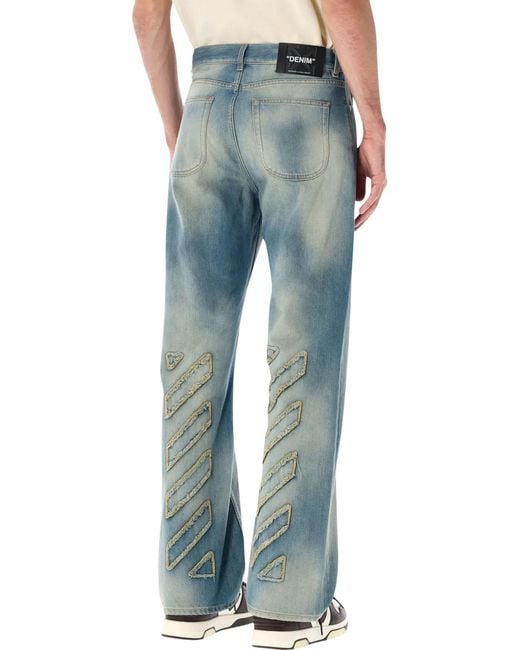 Off-White c/o Virgil Abloh Blue Denim Cotton-Blend Jeans for men