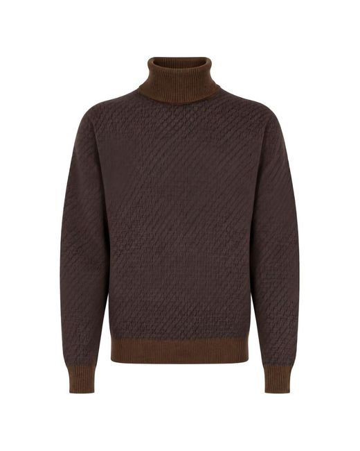 Manuel Ritz Brown Dark Wool Acrylic Sweater for men