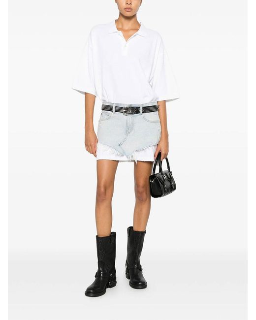 Alexander Wang White Pre-Styled Denim Polo Dress