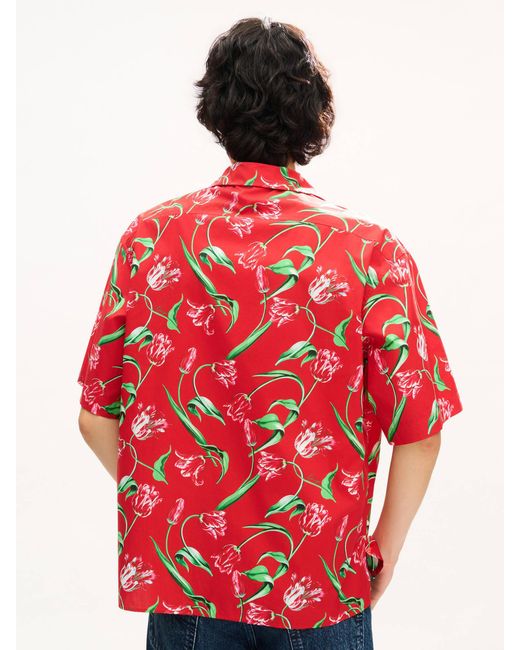 KENZO Red Tulip' Hawaiian Shirt for men