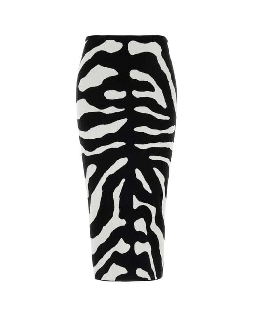 Moschino Black Embroidered Viscose Blend Skirt