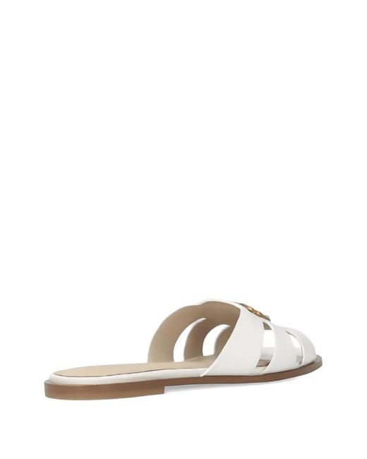 Pinko White Tone Flat Shoes