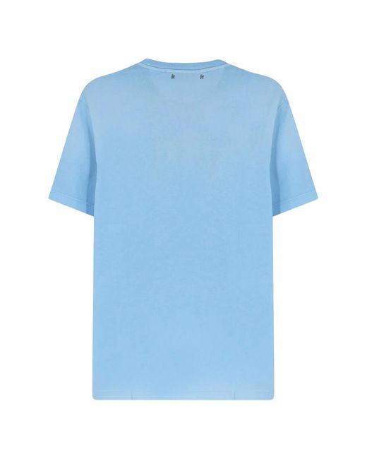 Golden Goose Deluxe Brand Blue Journey T-Shirt Dyed Gauze for men