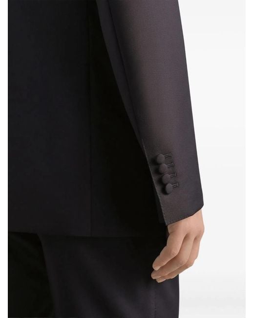 Dolce & Gabbana Black Dolce & Gabbana Dark Wool Singlebreasted Jacket for men