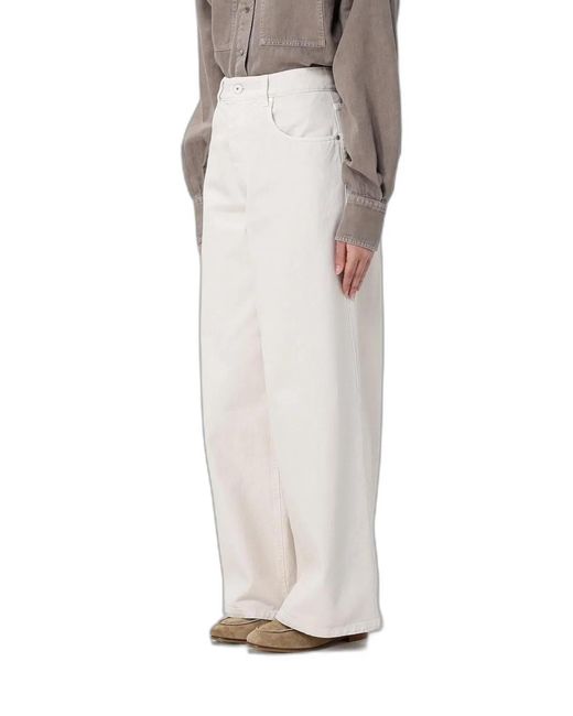 Brunello Cucinelli White Relaxed Trousers