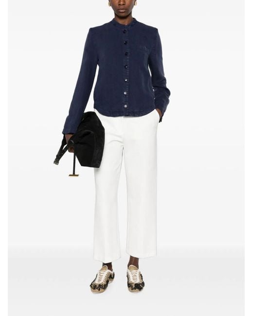 Emporio Armani Blue Lilac Lyocell Linen Jacket