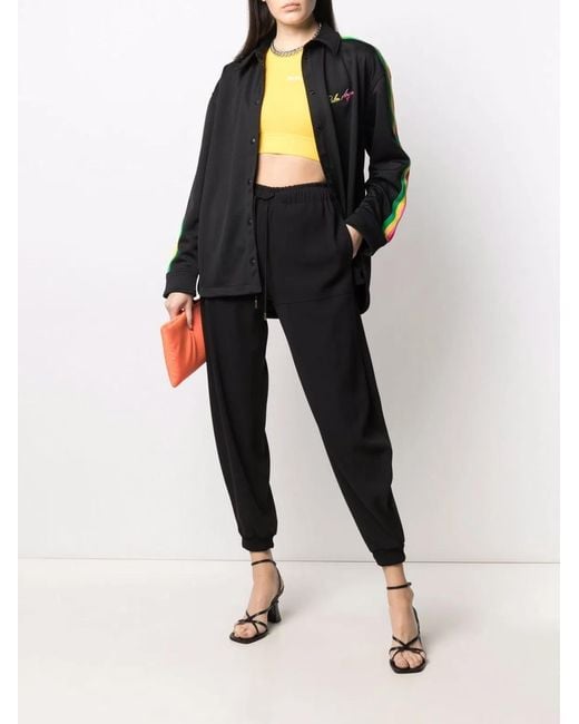Palm Angels Black Miami Logo Track Shirt