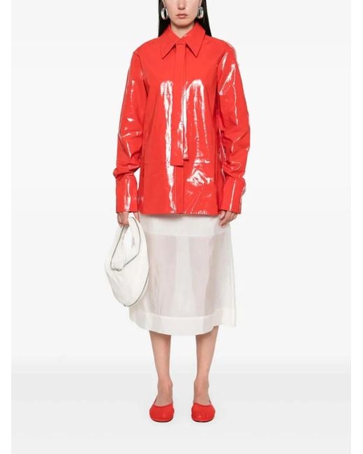 Jil Sander Red Camisa Corbata
