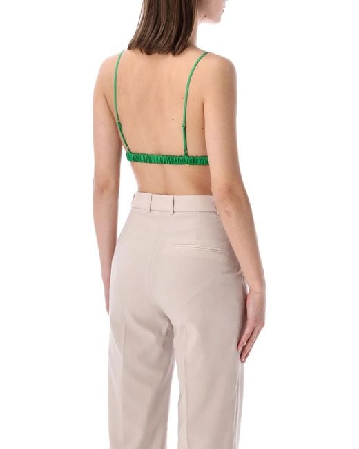 Frankie Shop Green Nina Satin Bralette