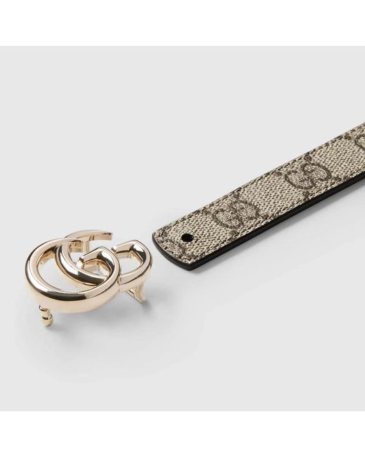 Gucci Black Reversible Gg Marmont Calf Leather Belt