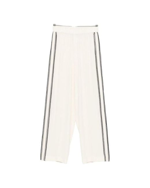 Fabiana Filippi White Silk Blend Trousers