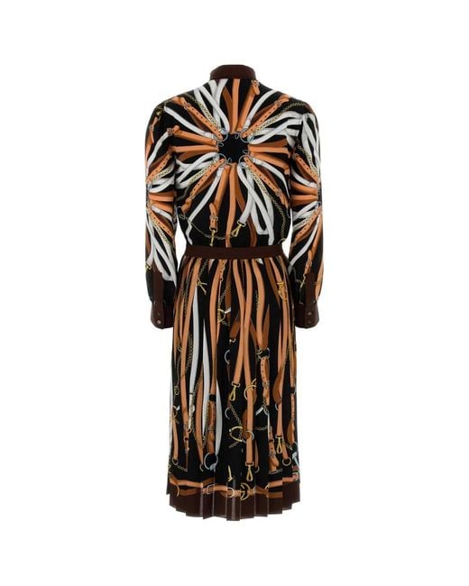 Gucci Black Printed Silk Shirt Dress