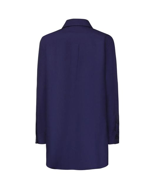 Fendi Blue Ajour Poplin Shirt