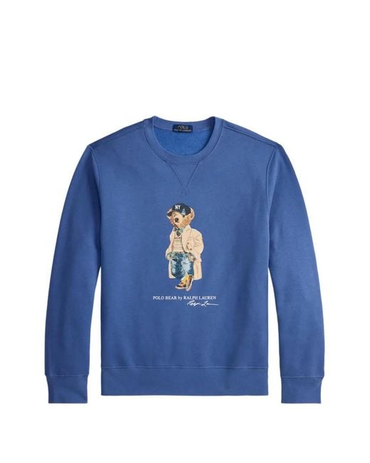 Polo Ralph Lauren Blue Polo Bear Fleece Pullover for men