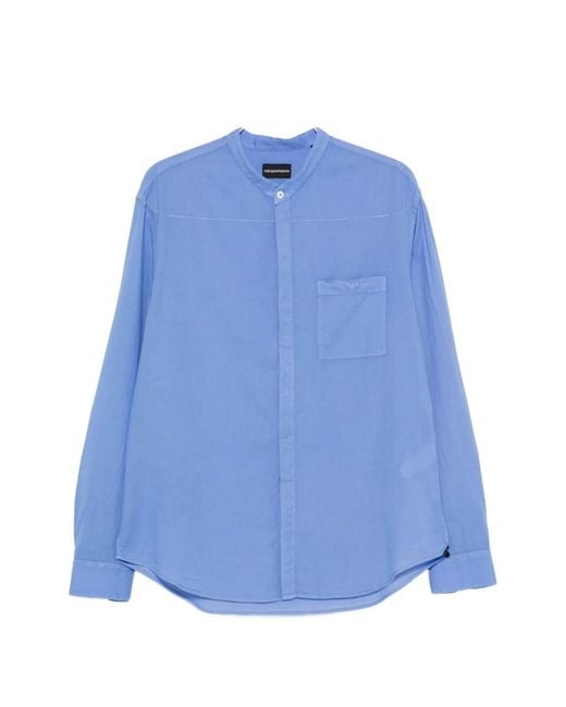 Emporio Armani Blue Cotton Shirt for men