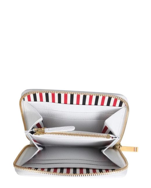 Thom Browne White Zipped Wallet