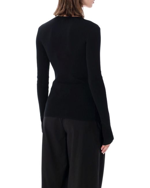 Totême Black Compact Cotton Top