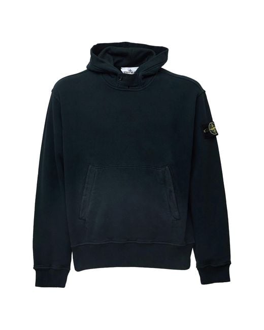 Stone Island Blue Hoodie Sweater for men