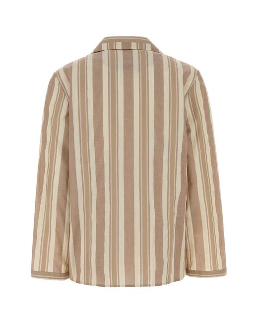 Saint Laurent Natural Embroidered Cotton Shirt