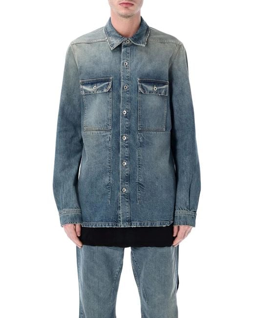 Rick Owens Blue Outershirt for men