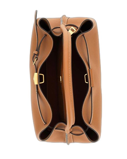 Tod's Brown Small T Signature Leather Handbag