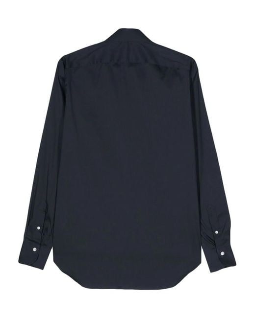 Finamore 1925 Blue Regular Fit Cotton Shirt for men