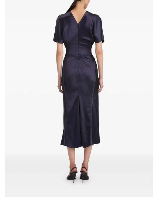 Victoria Beckham Blue Bela Midi Dress