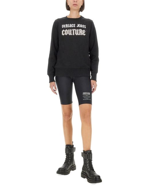 Versace Jeans Couture Black Sweatshirt With Logo