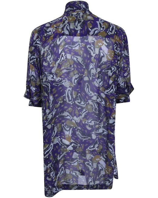 Dries Van Noten Blue "Calma" Embroidered Shirt