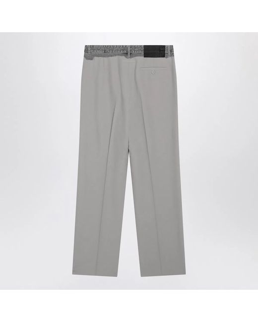 MM6 by Maison Margiela Gray Wool-Blend Trousers for men