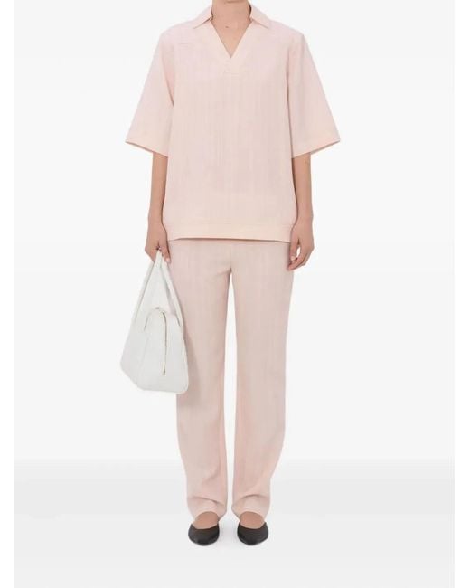 Loulou de Saison Pink "Ermo" Oversized Polo Shirt